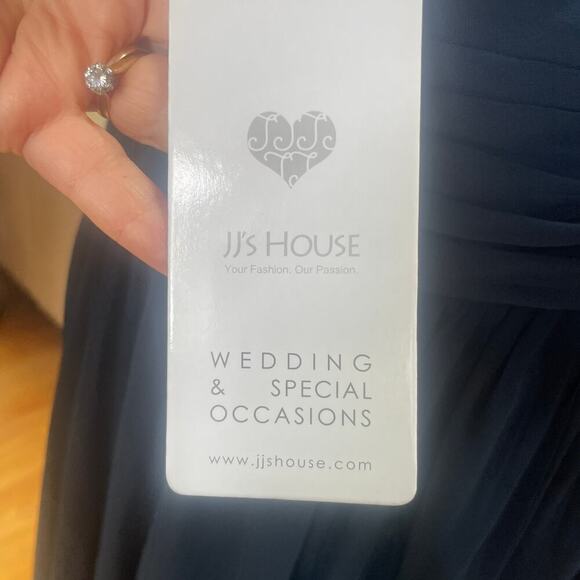 NWT!  JJ’s House #126289 Navy V-Neck Maxi Chiffon Evening Dress  -Size 18W - Picture 15 of 16